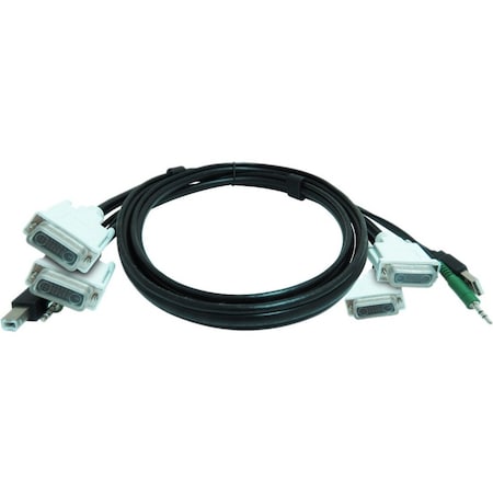 6 Ft Kvm Usb Dual Link Dual Dvi Cable Wi